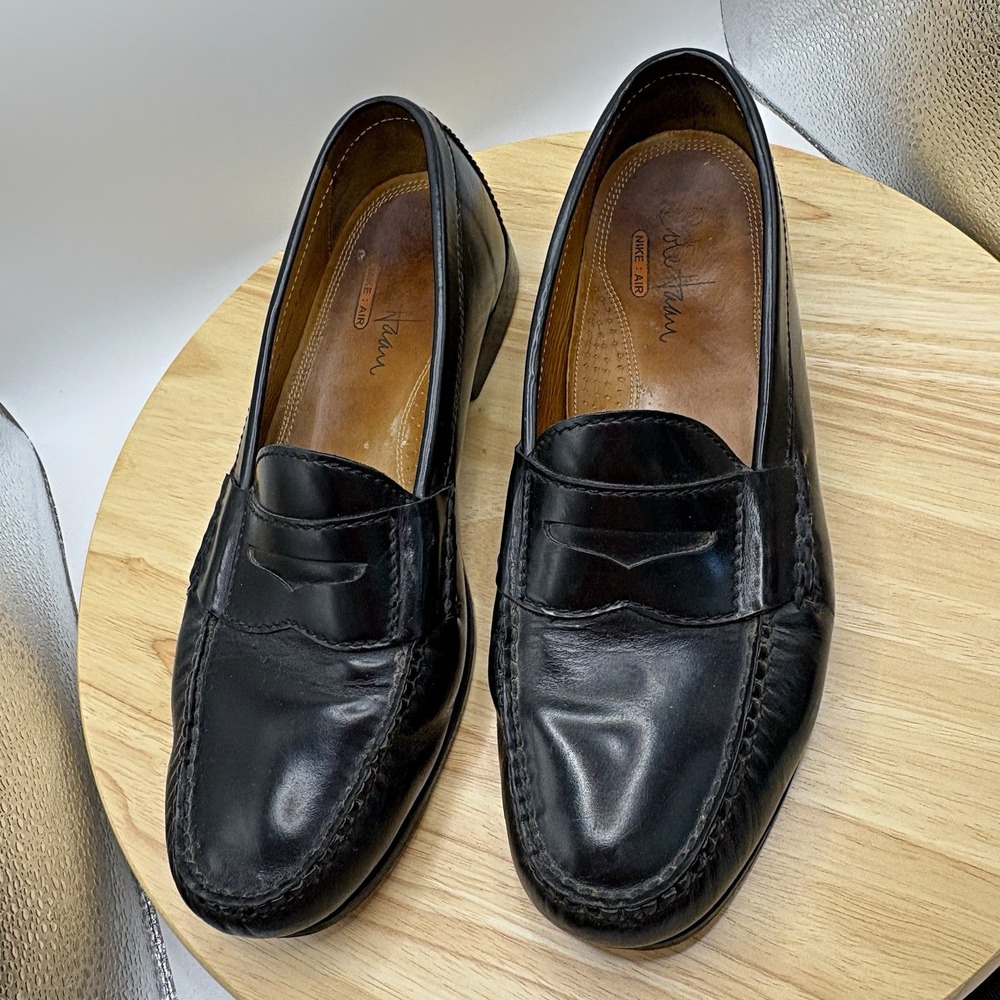 Cole Haan Mens Air Grant Black Leather Penny Loafers Nike Air 9.5M C06590
